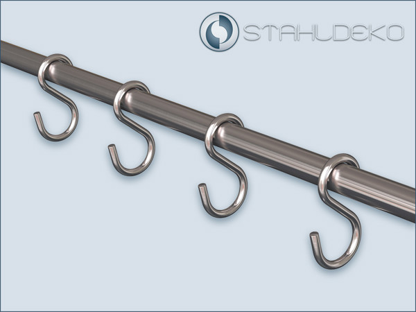 Haken S-Form für Stangen und Rohre mit 10mm und 12mm-Durchmesser, Material Edelstahl