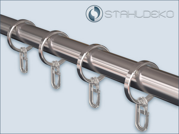 Ring für 20mm-Vorhangstangen und Gardinenstangen aus Edelstahl-V2A