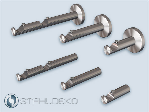 Stangenträger Stangenhalterung sont-16 aus Edelstahl für Gardinenstangen Vorhangstangen und Handtuchhalter