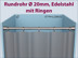 Duschvorhang Halterung aus Edelstahl Ø 20mm, gerade Duschwanne-Abtrennung, mit Ringe und Haken