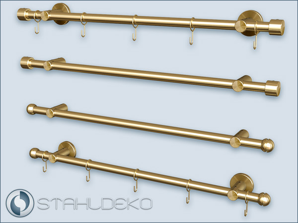 Küchenreling Hakenleiste für die Küche aus massivem Messing mit dem Rohr Ø 16mm, Relingträger System Pfosten 16, nach Maß zusammenstellen. Küchenreling Hakenleiste für die Küche aus massivem Messing mit dem Rohr Ø 16mm, Relingträger System Pfosten 16, nach Maß zusammenstellen.