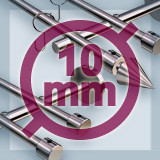 10mm-Durchmesser 2-läufige Gardinenstangen für Montage an der Wand Ø10 mm 2-läufige Gardinenstangen aus Edelstahl für Wandbefestigung