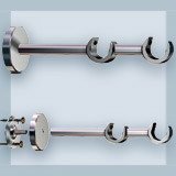Edelstahl - Stilgarnituren Ø 16mm, Fensterdekoration mit dem offenem Trägersystem Top-16 Stilgarnituren Top-16 2-läufig: Fensterdekoration für Raumausstattung