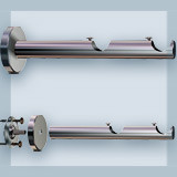 Stilgarnituren Ø 16mm aus V2A -Edelstahl, mit dem Trägersystem Sont-16 zweiläufig Vorhanggarnituren Sont-16 2-läufig: Edelstahldesign für Raumeinrichtung