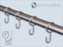 Ringhaken aus Stahl, vernickelt, für Rohre und Stangen 10 und 16 mm