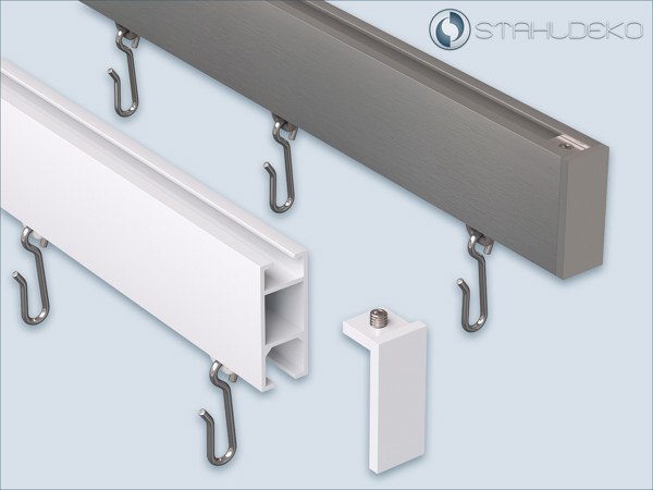Endkappe für eckiges Aluprofil 14x35 mm, Edelstahl oder weiß Endkappe aus Aluminium, Edelstahloptik oder weiß, für eckiges Aluprofil 14x35 mm