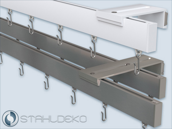Wandträger „Sleek“ für Innenlaufstangen – stilvolle Befestigung in Edelstahloptik oder Weiß. Wandträger „Sleek“ für Innenlaufstangen aus Aluminium, in Edelstahloptik oder Weiß glänzend, als kurze oder lange Variante erhältlich.