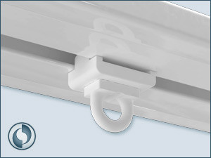 Feststeller für Gardinenschiene aus Aluminium Feststeller für Gardinenschiene aus Aluminium