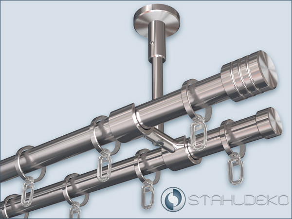 Gardinenstange zweiläufig mit Deckenhalterung Universal-20