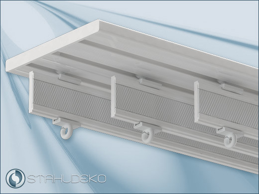 Flächenvorhang-Technik: Alu-Paneelwagen für den Einsatz in jedes Schienensystem Paneelwagen Aluminium 60cm für Schiebevorhang, passt für alle Innenlauf-Schienensysteme
