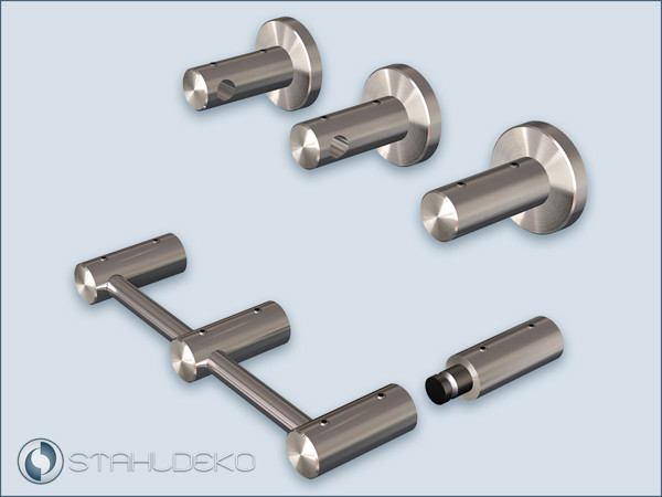 Träger Pfosten 10, V2A-Edelstahl für Rohre und Stangen mit 10mm-Durchmesser, links. rechts oder offen Träger Pfosten 10, V2A-Edelstahl für Rohre und Stangen mit 10mm-Durchmesser, links. rechts oder offen