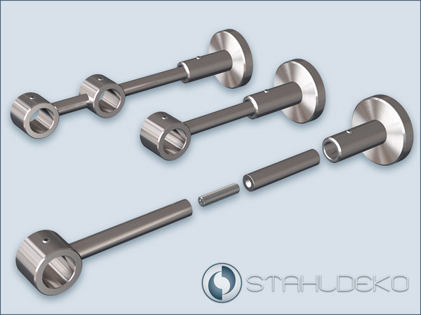 Träger Primo-16mm für Stilgarnituren mit dem Rundrohr aus Edelstahl Träger Primo-16mm für Stilgarnituren mit dem Rundrohr aus Edelstahl