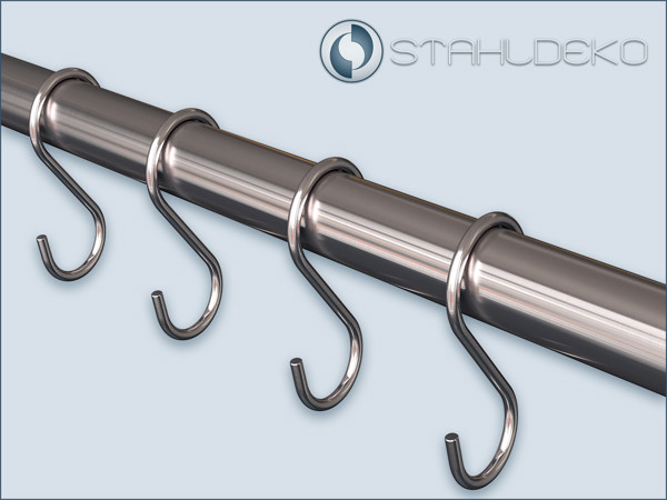 S-Haken aus Edelstahl V2A-Draht mit 3mm Durchmesser für Gardinenstange oder Vorhangstange S-Haken aus Edelstahl V2A-Draht mit 3mm Durchmesser für Gardinenstange oder Vorhangstange