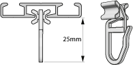 Gardinengleiter mit Gardinenhaken für Gardinenschienen