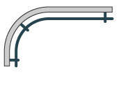 Gardinenstangen biegen in Viertelkreis-Form, Bogen mit Verlängerungen