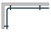 gebogene Gardinenstange L-Form