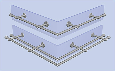 Handtuchstangen L-Form Außeneck Sont16 für Badezimmer-Design