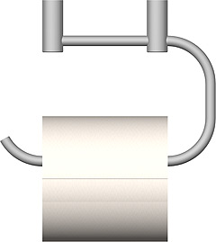 WC-Papierhalter für Befestigung unter dem Boden eines Hängeregales