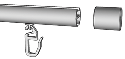 Befestigungssystem Kunststoff Endstück 16mm für Alurohre