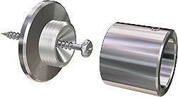 Wandlager für rundes aluprofil 20mm, Materiall Edelstahl-V2A
