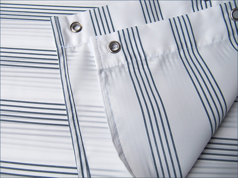 Textilduschvorhang "five-stripes" mit Edelstahlösen, Farbe: marine