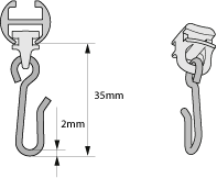 Vorhanggleiter mit Haken aus Edelstahl für runde Innenlauf Vorhangschiene 16mm