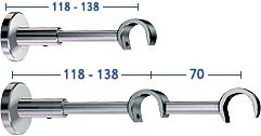 Wandbefestigung für Innenlauf Aluprofile mit 20mm-Durchmesser, für einläufige und zweiläufige Innenlauf-Gardinenstangen