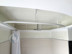 gebogene Duschvorhangstange Viereck Badewanne komplett in weiß rundum störungsfreier Weg des Vorhangs