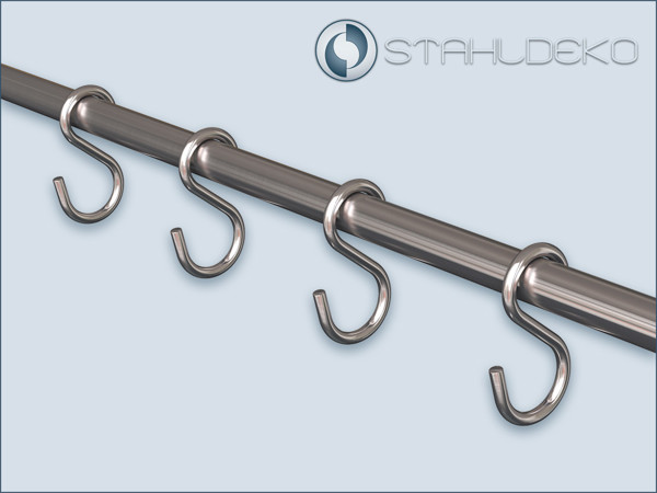 Haken S-Form für Stangen und Rohre mit 10mm und 12mm-Durchmesser, Material Edelstahl