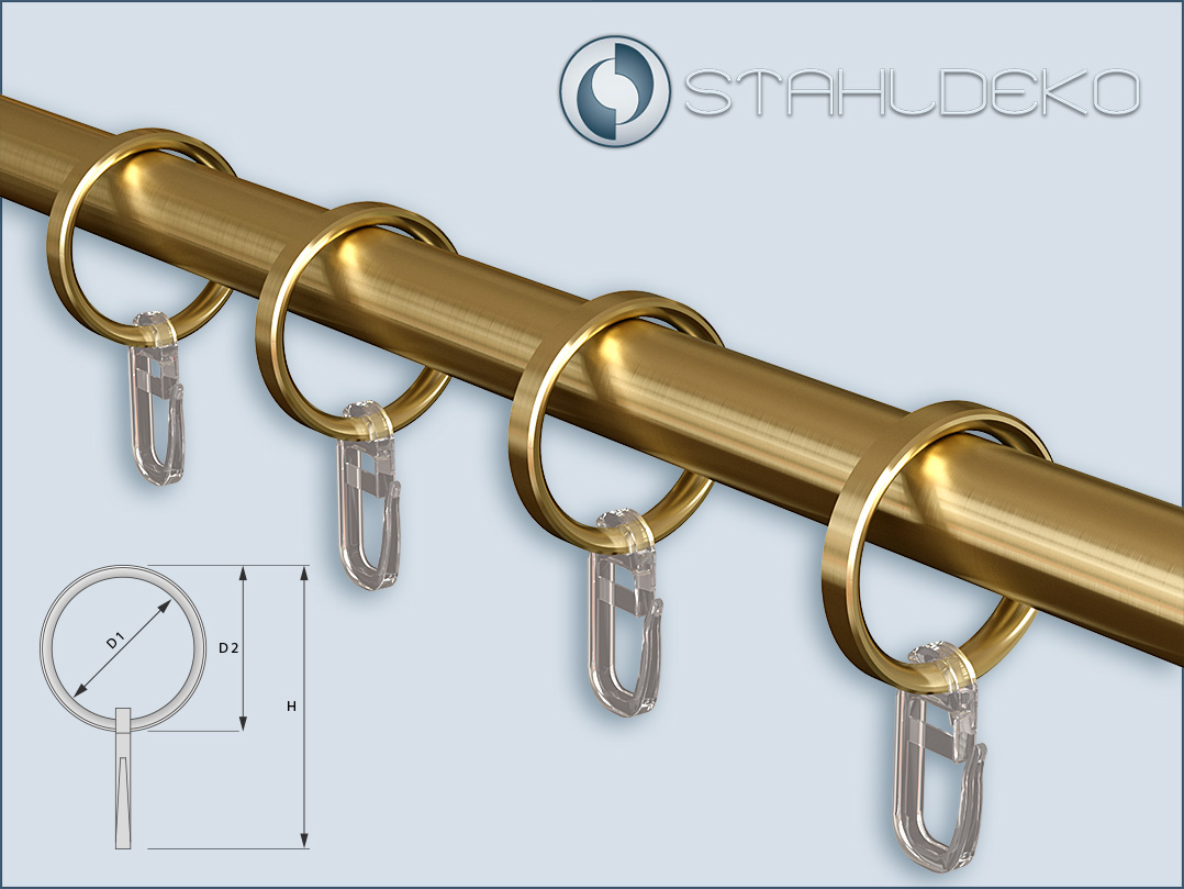 Vorhangringe für Messing-Vorhangstangen mit 16mm-Durchmesser