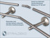 Erker-Gardinenstangen: Gelenk für 10mm-Edelstahlrohre  Winkel 75° bis 285° stufenlos einstellbar
