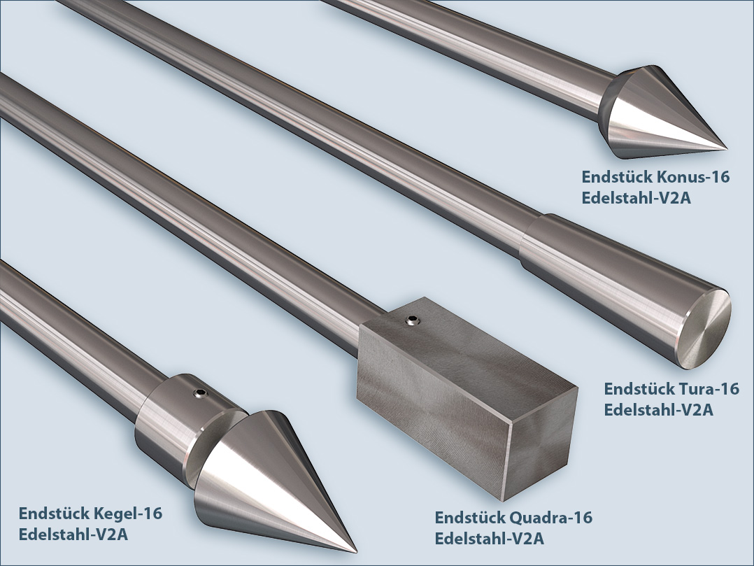 Gardinenstangen-Endstücke für Stangen mit 16mm Durchmesser