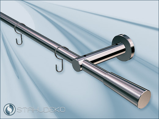 Einrichtungen mit Gardinenstange Pfosten16 - Tura, einläufig, mit