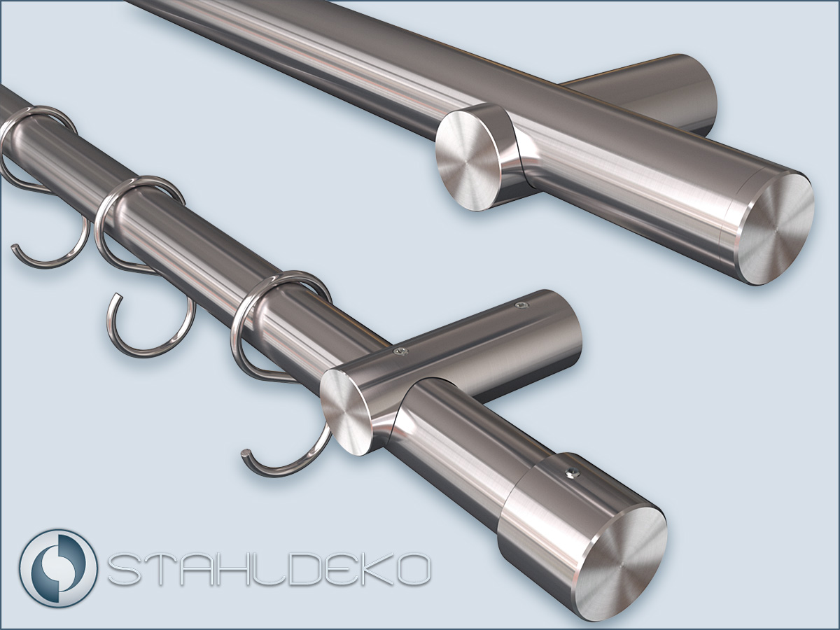 Gardinenstange, Handlauf, Reling komplett aus Edelstahl, System Sont-28.