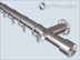 Gardinenstange mit Ringen Endstücke Zylinder Halter-System Sont-28mm aus Edelstahl