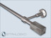 Stilgarnitur Primo-Quadra Edelstahlrohr 16mm-Durchmesser, für Schlaufenvorhänge