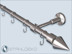 Gardinengarnitur Top-16mm Kegel einläufig mit den Gardinenhaken aus Stahl, Wandbefestigung