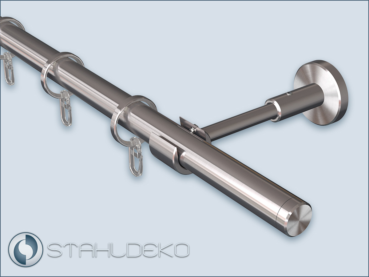 Gardinenstange Edelstahl - Top 20mm, Einläufig, Selbst | Gardinenstangen