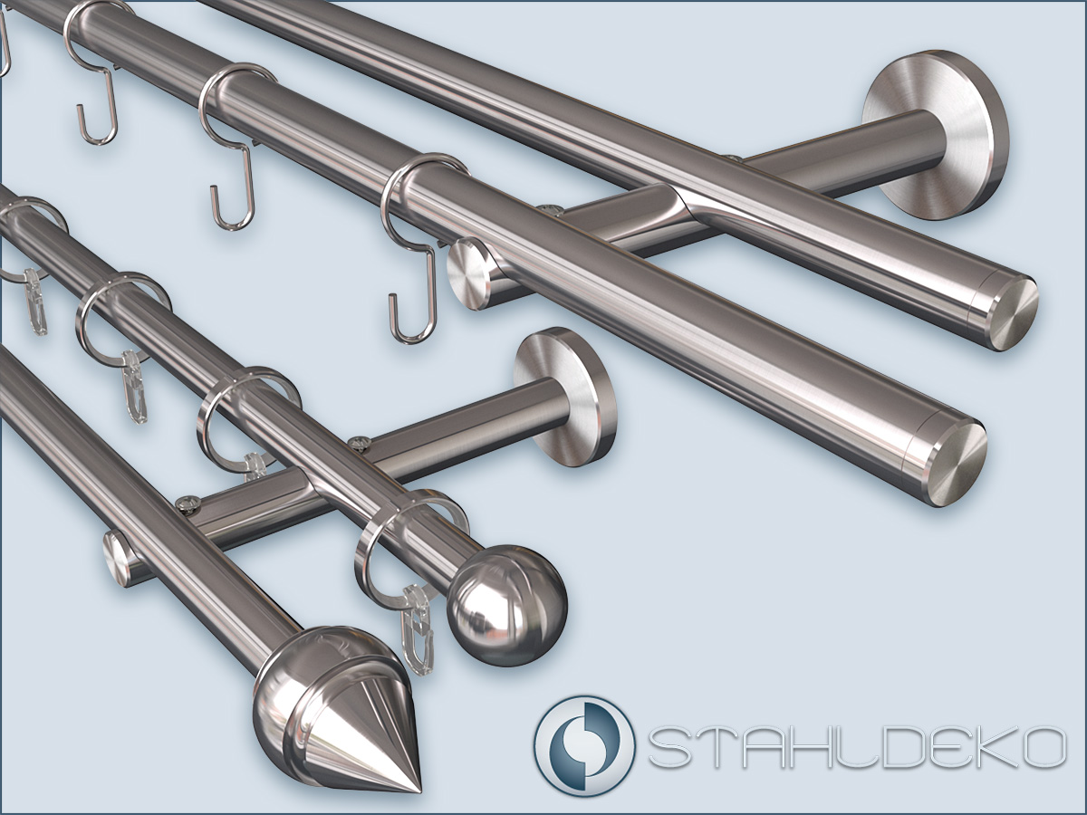 Doppellauf-Stilgarnitur Sont-16 aus Edelstahl mit einem 16-mm-Rohr beliebig konfigurieren.