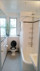 Duschstange mit Vorhang für Badewanne, Wand- und Deckenbefestigung, Edelstahl