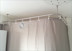 Duschstange für Vorhang L-Form für Deckenmontage, Ringe statt Haken
