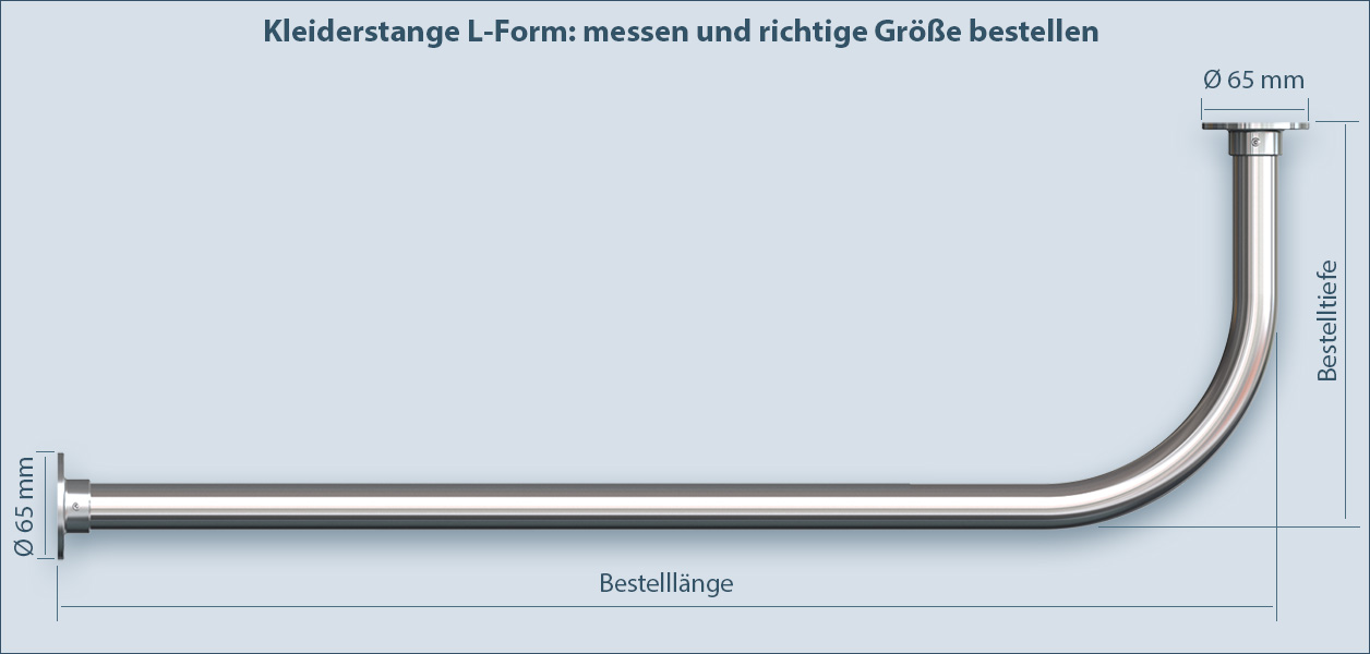 Richtige Messung der L-Form Kleiderstange