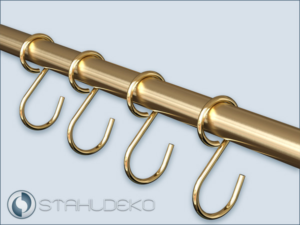 Vermessingter Ringhaken aus Stahl für Rohre bis 16mm Durchmesser