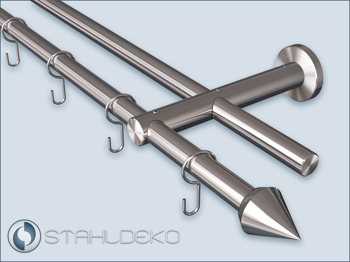 2-Lauf Gardinenstange Pfosten-16mm nach Wunsch zusammenstellen,