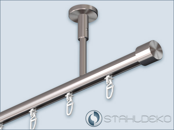 Innenlauf Gardinenstange Standard 1 Laufig Fur Deckenmontage Endstucke Nach Wahl Shop Gardinenstange Mit Innenlauf