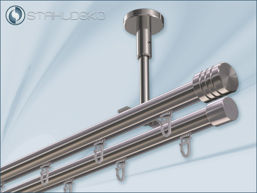 Innenlauf-Vorhangstange Standard 2-läufig für Deckenbefestigung