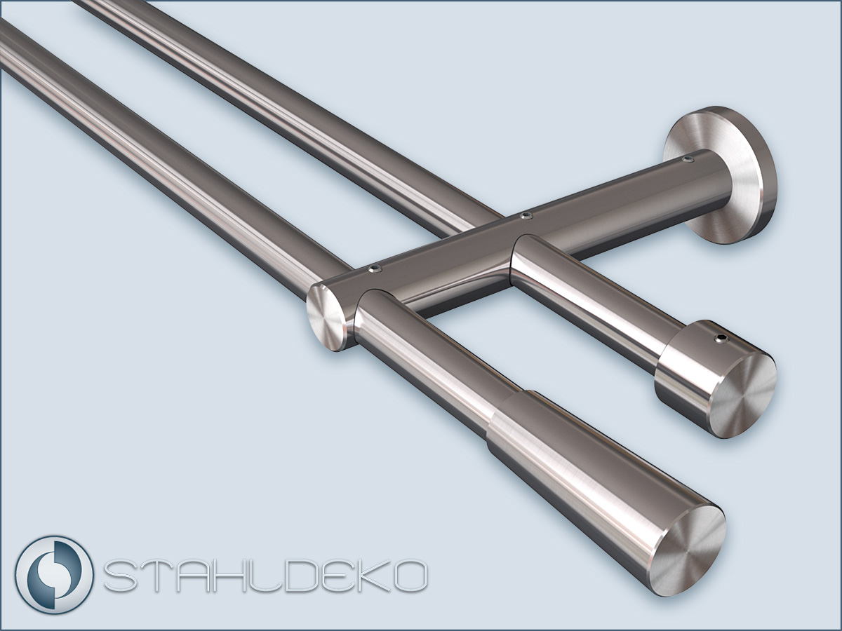 2-Lauf Gardinenstange Pfosten-16mm nach Wunsch zusammenstellen,