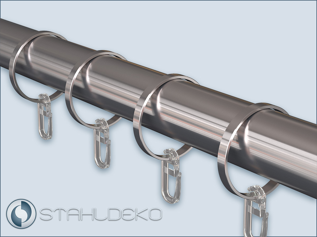 Ring 28 aus Edelstahl für Gardinenstangen mit 28 mm Durchmesser,  Deko-Technik