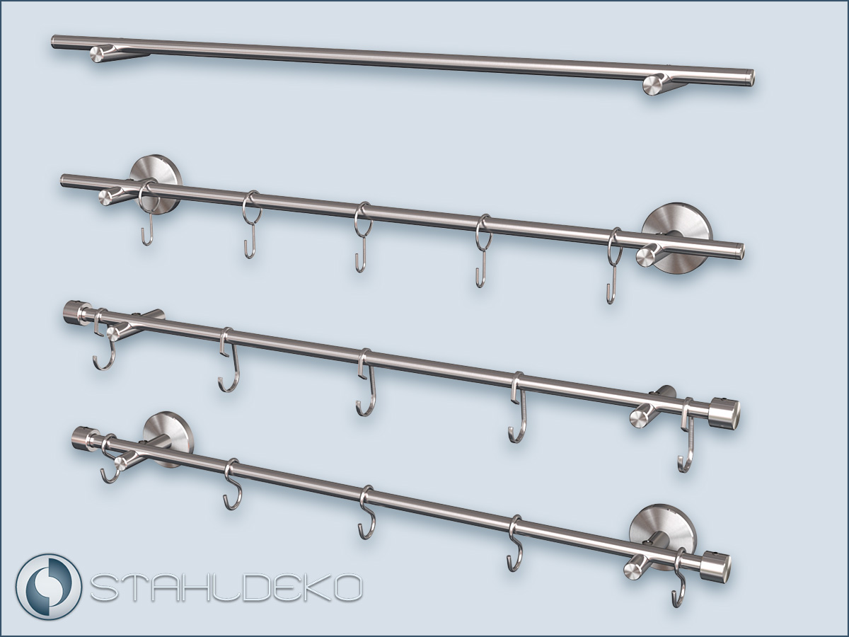 Reling aus Edelstahl sont10, Design - Relingsystem für Küchenausstattung und Kücheneinrichtung