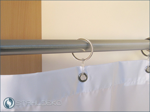 Transparent, Kunststoff Duschvorhangring für Duschvorhangstangen FeJu Duschvorhang Ringe 24 Stück| Transparent Kunststoff Ringe für Duschvorhang